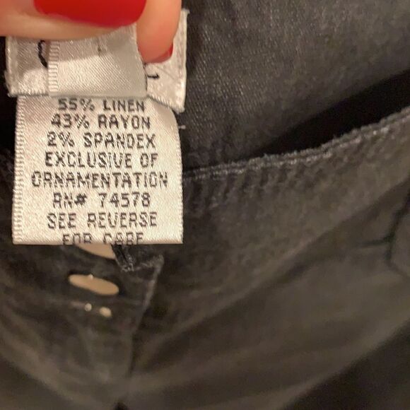 🎉1 hr sale 🎉black linen high waist pants - Picture 6 of 9